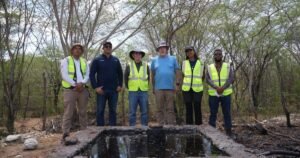 Geologists conducting field research in the Azua Basin