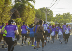 Runners competing along the coastline during the Bayahibe 10K in La Romana