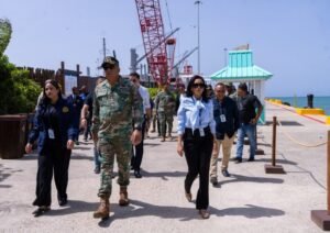 Migration officials inspecting airport operations in northern Dominican Republic