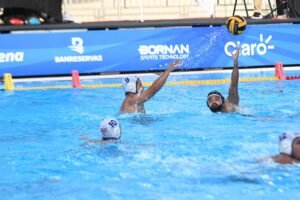 Dominican Republic and Costa Rica competing in a water polo match