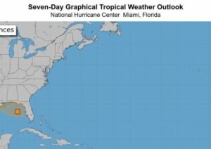 Satellite view of weather system near Florida monitored by Indomet