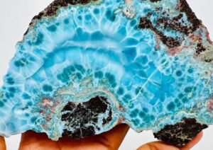 Larimar gemstones from mines in Barahona, Dominican Republic