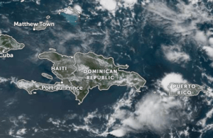 Hazy skies over the Dominican Republic during a Saharan dust event