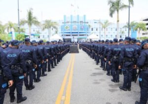 National Police officers preparing security operations for Santo Domingo 2026