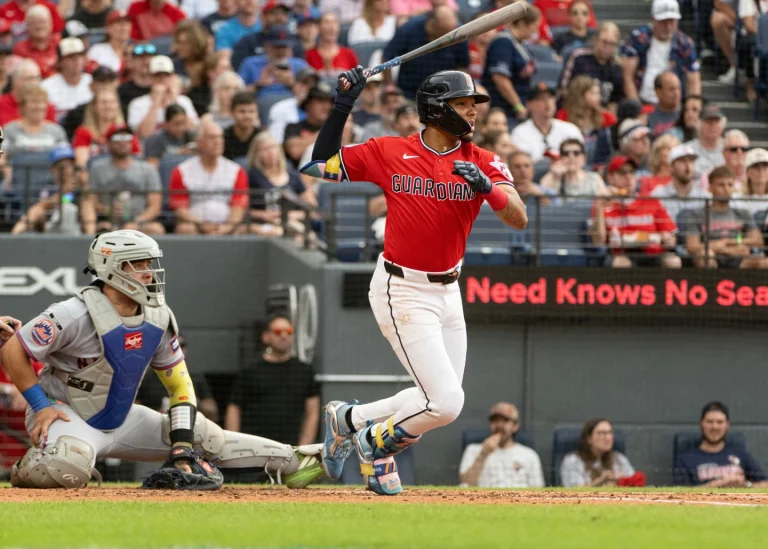 Angel Genao during his historic MLB debut for Cleveland Guardians