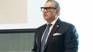 Ryan Polanco during British Chamber of Commerce board announcement