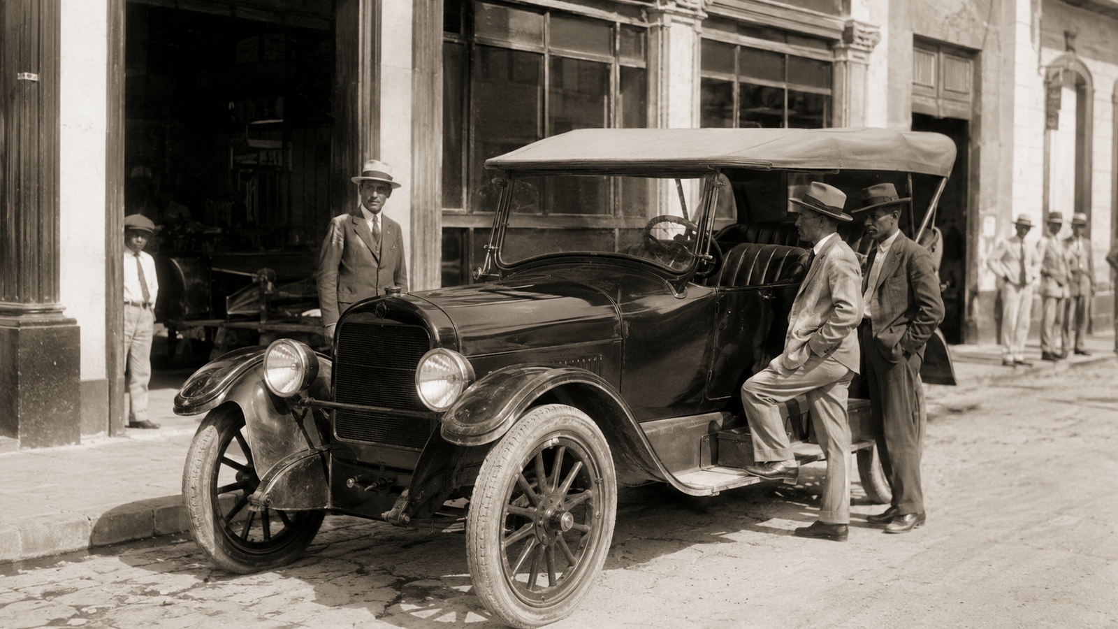A period Chevrolet 490 representing the beginning of formal automobile distribution in the Dominican Republic in 1920
