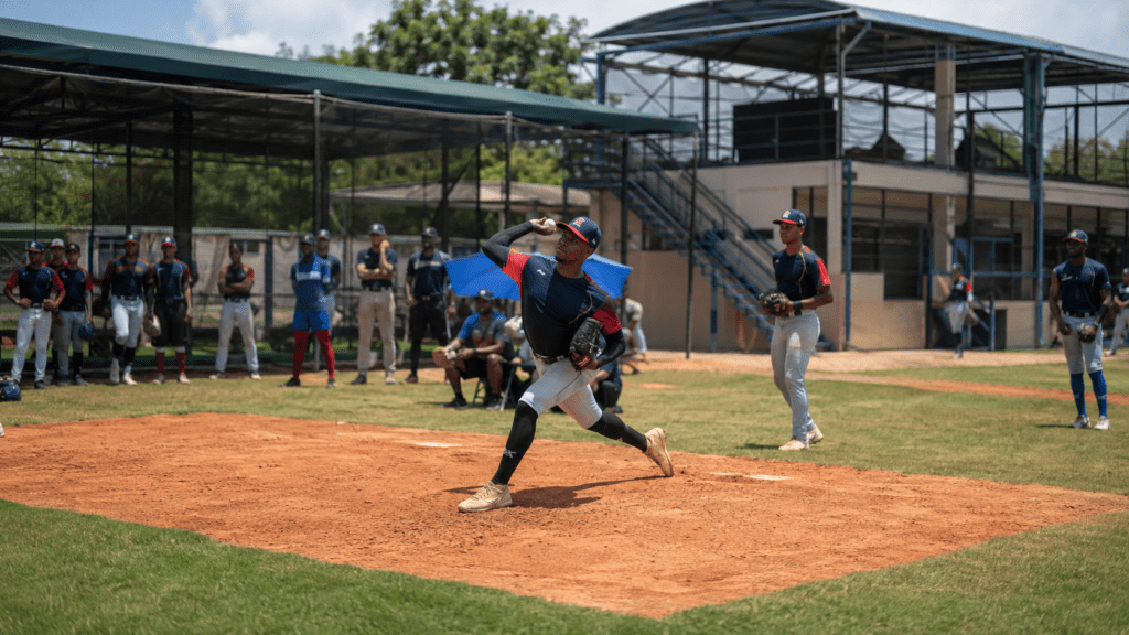 MLB baseball academy and young Dominican players training in the Dominican Republic