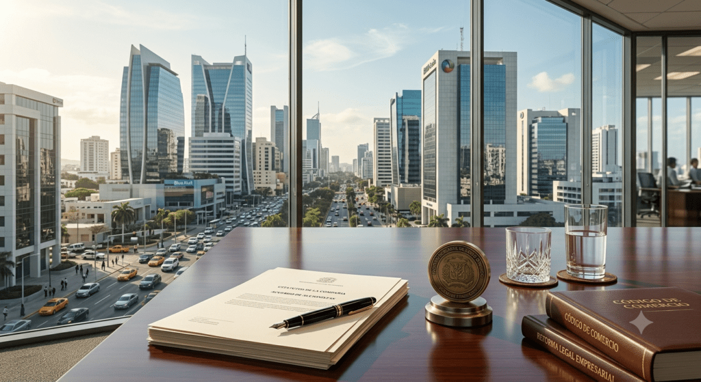 Corporate buildings representing proposed Dominican corporate law reform