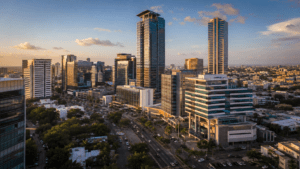 Skyline of Santo Domingo representing the Dominican Republic's leading business hub