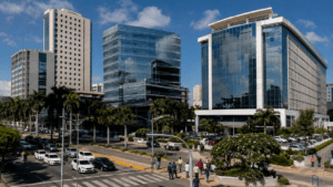 Business district in Santo Domingo representing the Dominican Republic’s growing investment and commercial economy