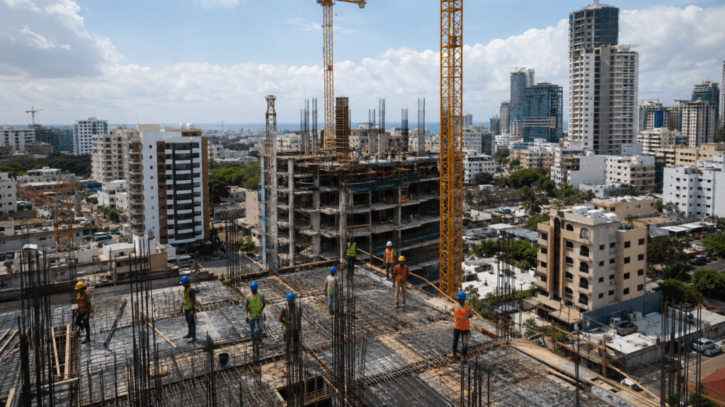 Construction activity and urban development in Santo Domingo reflect the Dominican Republic’s economic recovery in 2026