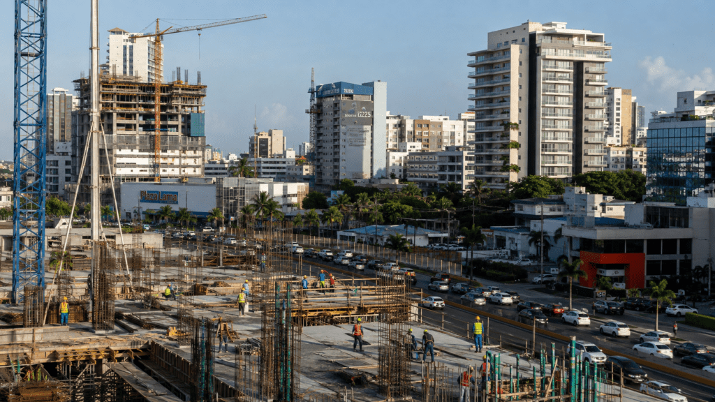 Construction activity and urban development in Santo Domingo reflect the Dominican Republic’s economic recovery in 2026