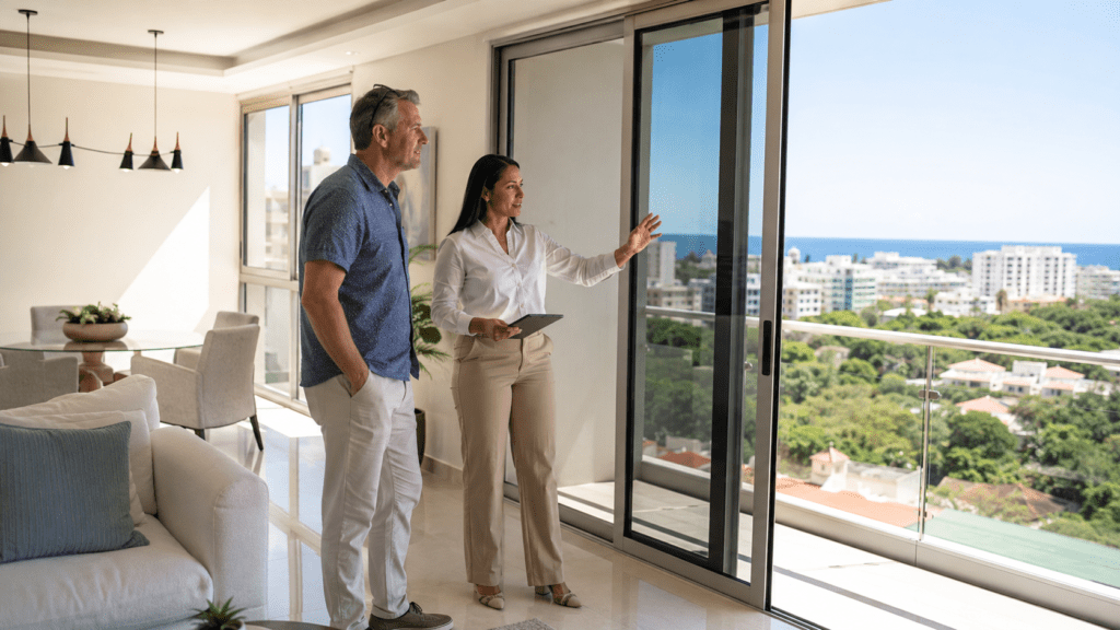 Foreign buyer viewing a Dominican Republic condo