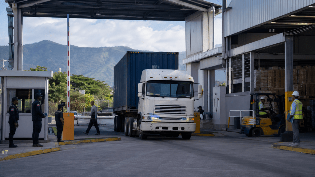 Free zone customs checkpoint in Dominican Republic