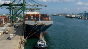 Container ships and cargo vessels operating at major Dominican Republic ports