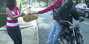 Police patrol in an urban area promoting public security