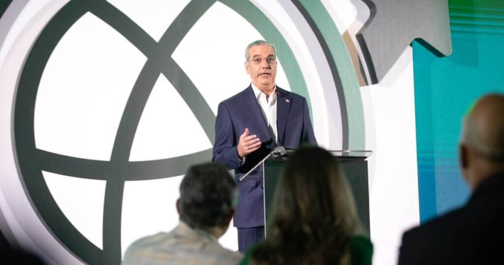 Luis Abinader speaking at Dominican Republic investment and nearshoring forum