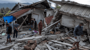 Earthquake damage in Indonesia