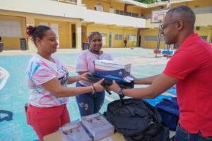 School kits prepared for distribution to Dominican public school students