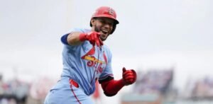 Joshua Báez celebrating his historic three-home-run MLB debut