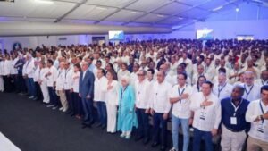 Luis Abinader at a PRM leadership event in the Dominican Republic