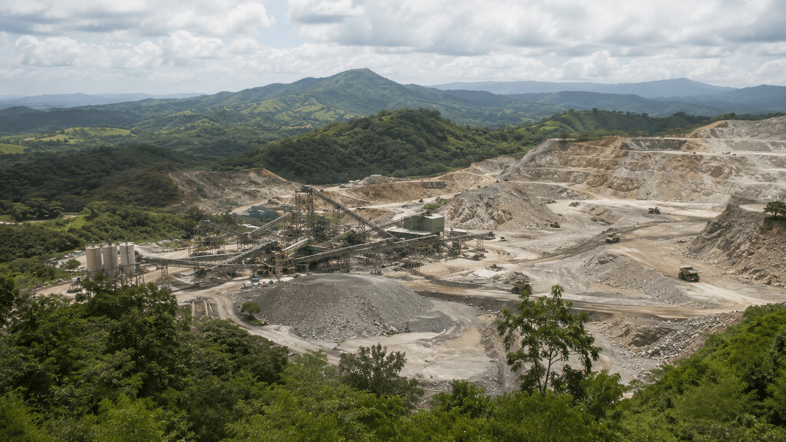 Copper and zinc mining landscape in Maimón, Monseñor Nouel, Dominican Republic