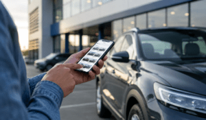 User searches for a vehicle on their smartphone
