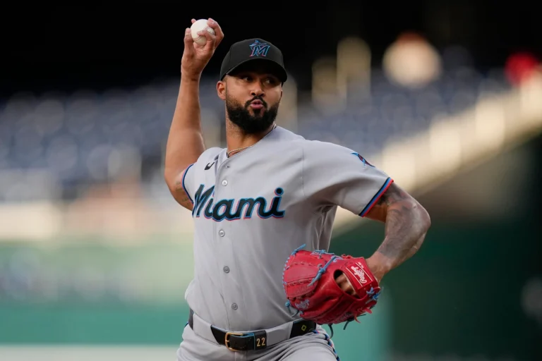 Sandy Alcantara pitches against the New York Mets