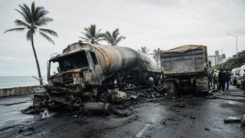 Truck crash on Santo Domingo's Malecón