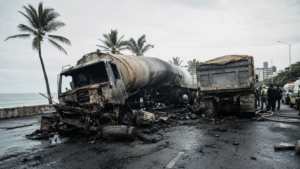 Truck crash on Santo Domingo's Malecón