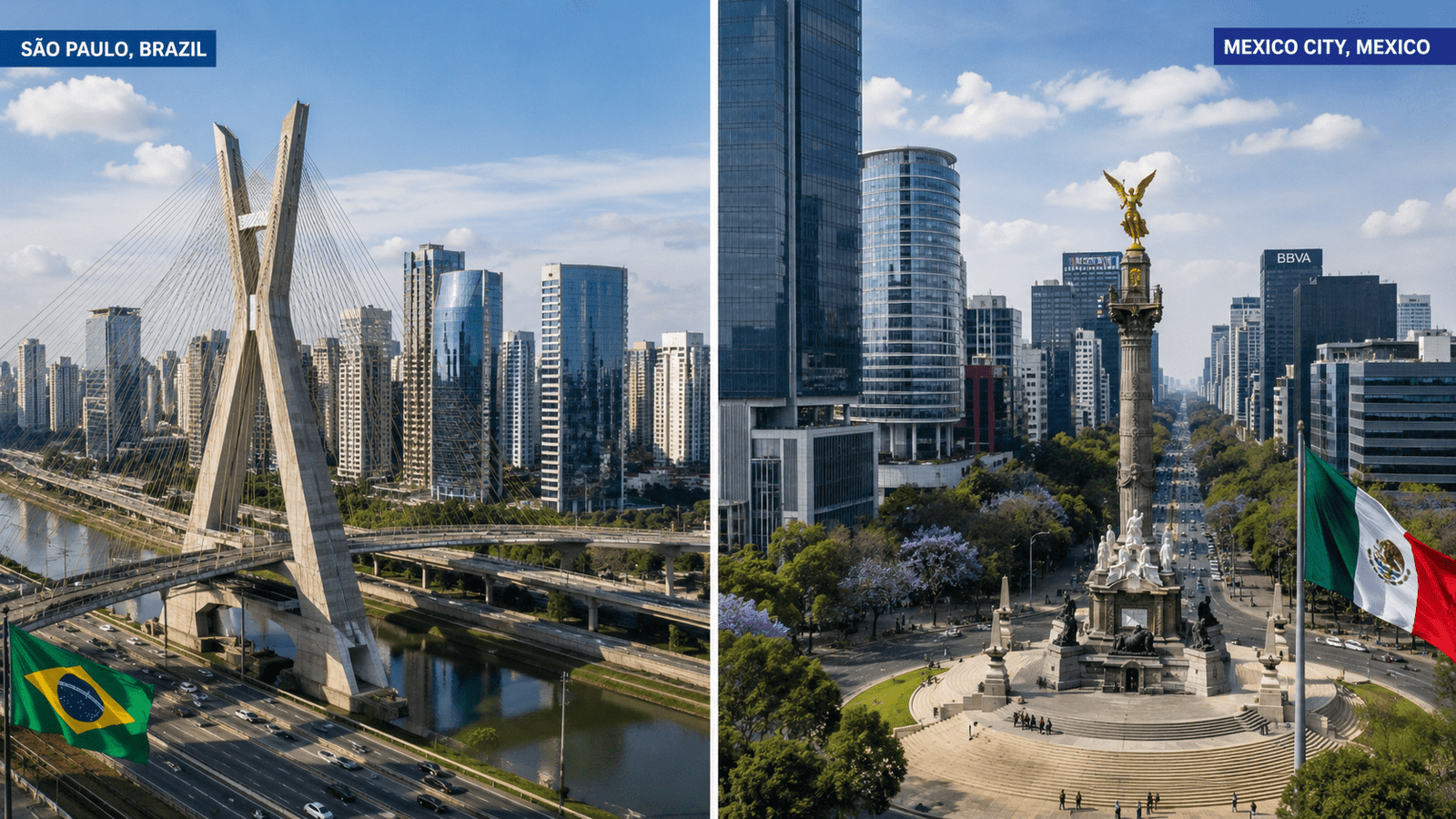São Paulo and Mexico City representing major startup hubs in Latin America