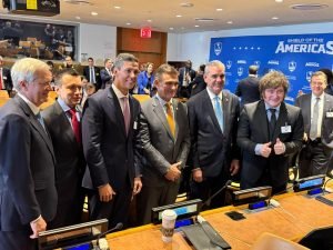 Luis Abinader with regional leaders at an Escudo de las Américas meeting