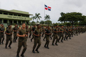 Dominican lawmakers reviewing a bill on mandatory military service