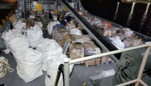 Dominican Navy ship carrying humanitarian aid to Colombia