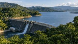 Dam and reservoir in the Dominican Republic