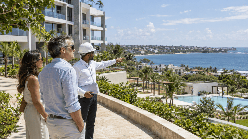 Foreign investor viewing a Caribbean property in the Dominican Republic
