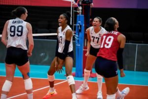 Dominican Republic women’s volleyball team competes against the United States