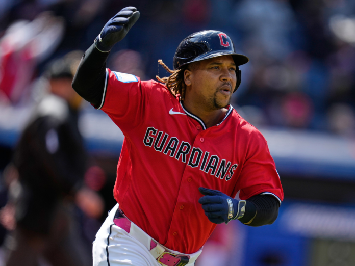 José Ramírez celebrates reaching 1,000 career RBIs with Cleveland