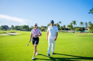 Lorena Ochoa playing golf at Casa de Campo’s Teeth of the Dog course