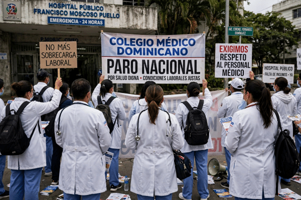 Patients affected by the Dominican Medical College’s 24-hour strike at public hospitals in Santiago