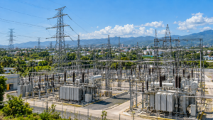 Dominican Republic electricity substation and transmission towers
