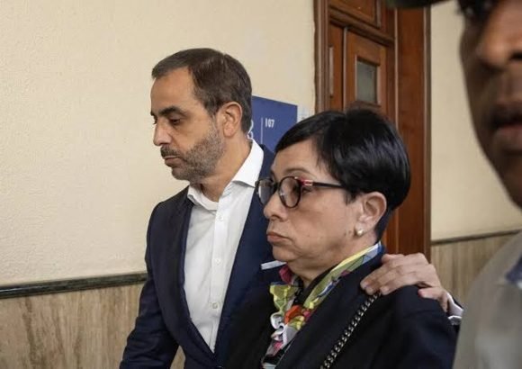 Antonio and Maribel Espaillat attend court proceedings in the Jet Set nightclub collapse case in Santo Domingo